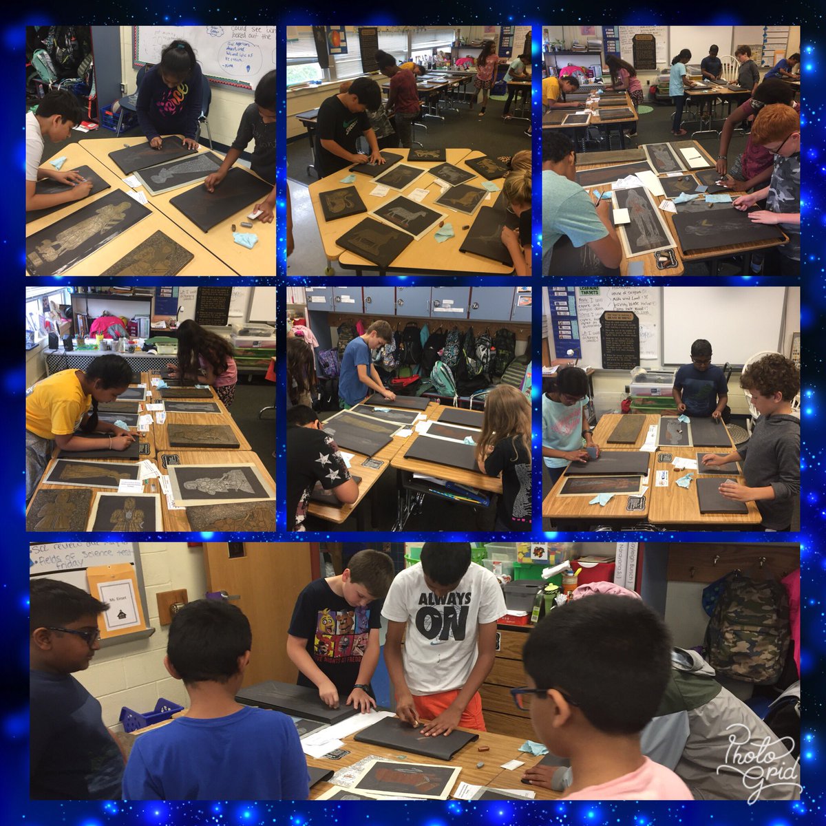 FESBoyer's tweet photo. Making our brass rubbings this afternoon! https://t.co/qls9gXcv1U
