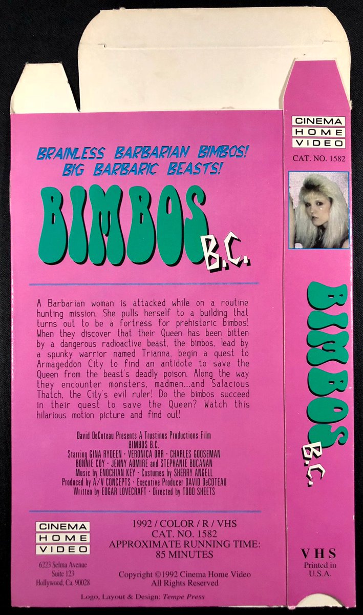 TempeVideo's tweet image. Check out BIMBOS B.C. 1992 original unfolded Cinema Home Video replacement VHS sleeve  ebay.com/itm/1129974448… via @eBay #cinemahomevideo #toddsheets #VHS #bimbosbc