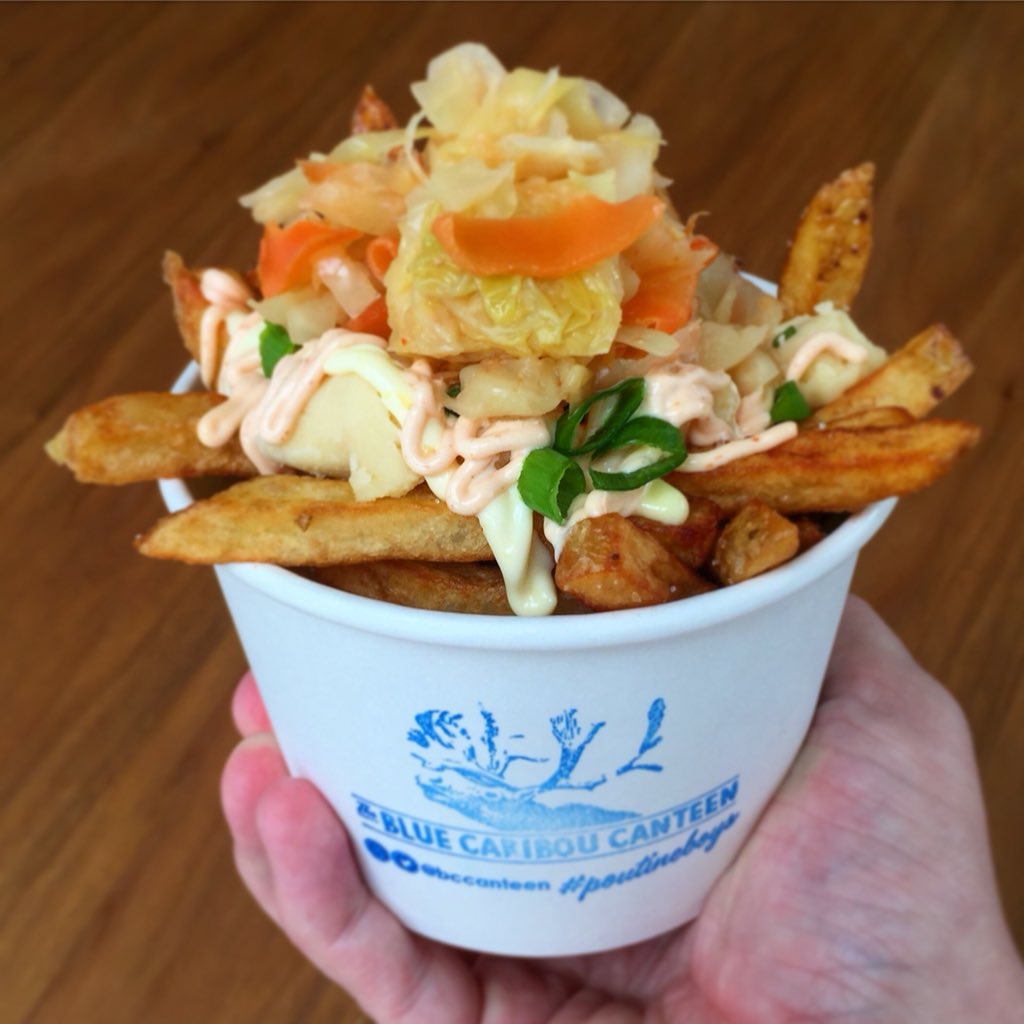 bcsnackbar's tweet photo. Looking forward to a night of #meatfree treats this Friday at @levymarket 🌱🇨🇦 See you there for some delicious #plantpowered #poutine 💙
.
.
#poutineboys #quebec #canada #montreal #vegan #vegetarian https://t.co/W5bBKBfukY