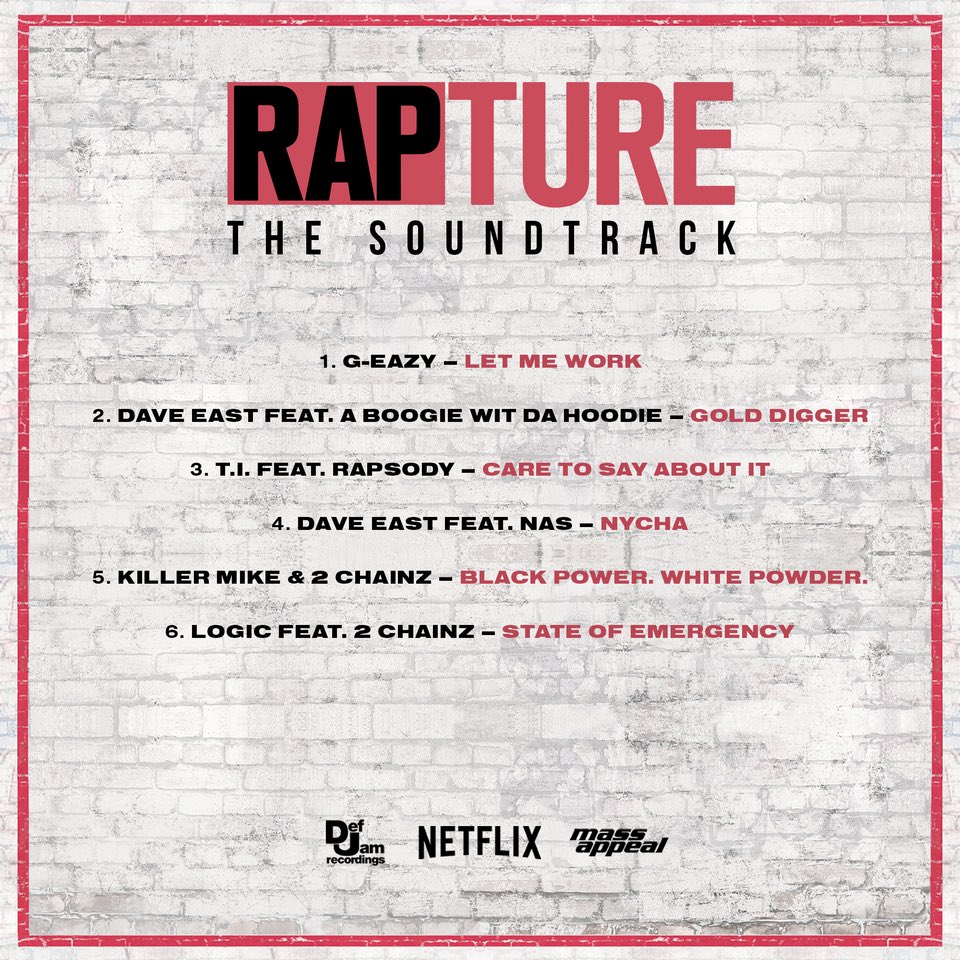 Nas's tweet photo. New music from the #Rapture soundtrack available this Friday, May 18th! @Defjamrecords @MassAppealRecs https://t.co/B8DbQqqNKa