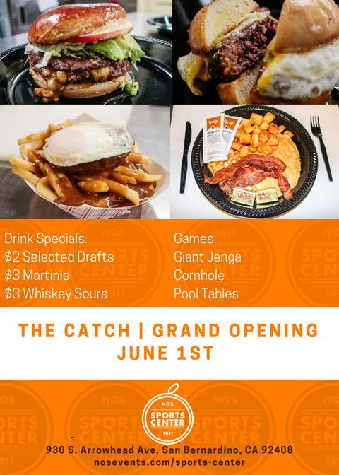 nos_events's tweet photo. On June 1st, the Sports Center will have the Grand Opening of THE CATCH! There will be drink and food specials as well as games for all to enjoy. Go to https://t.co/yDZyyjg6xF for more info! https://t.co/SxnkO06cLK