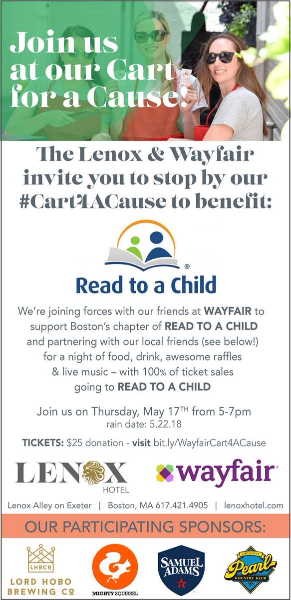 MightySqrl's tweet photo. Excited to support a great cause this Thursday from 5-7pm @LenoxHotel! #cart4acause https://t.co/xLqThbObQs