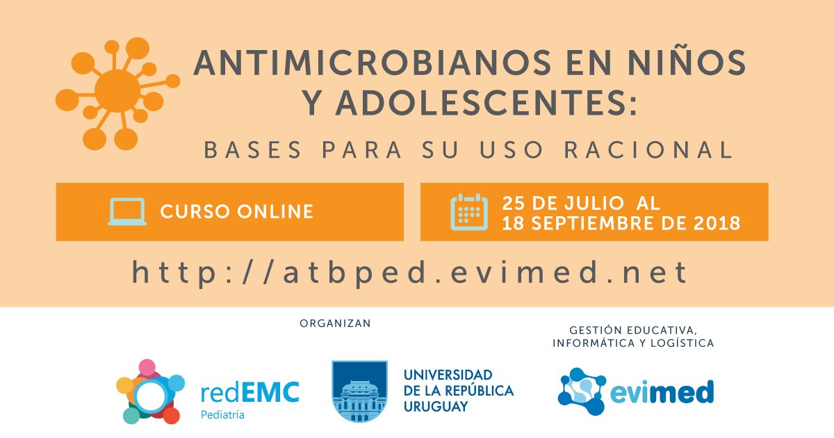 redEMCped's tweet photo. 🎓Nuevo curso : Antimicrobianos en niños y adolescentes: bases para su uso racional. Está dirigido a: Pediatras, infectólogos, médicos generales, médicos de familia, farmacólogos, químicos farmacéuticos, entre otros.
https://t.co/CMFxebd3c1 https://t.co/BUo34QapHm