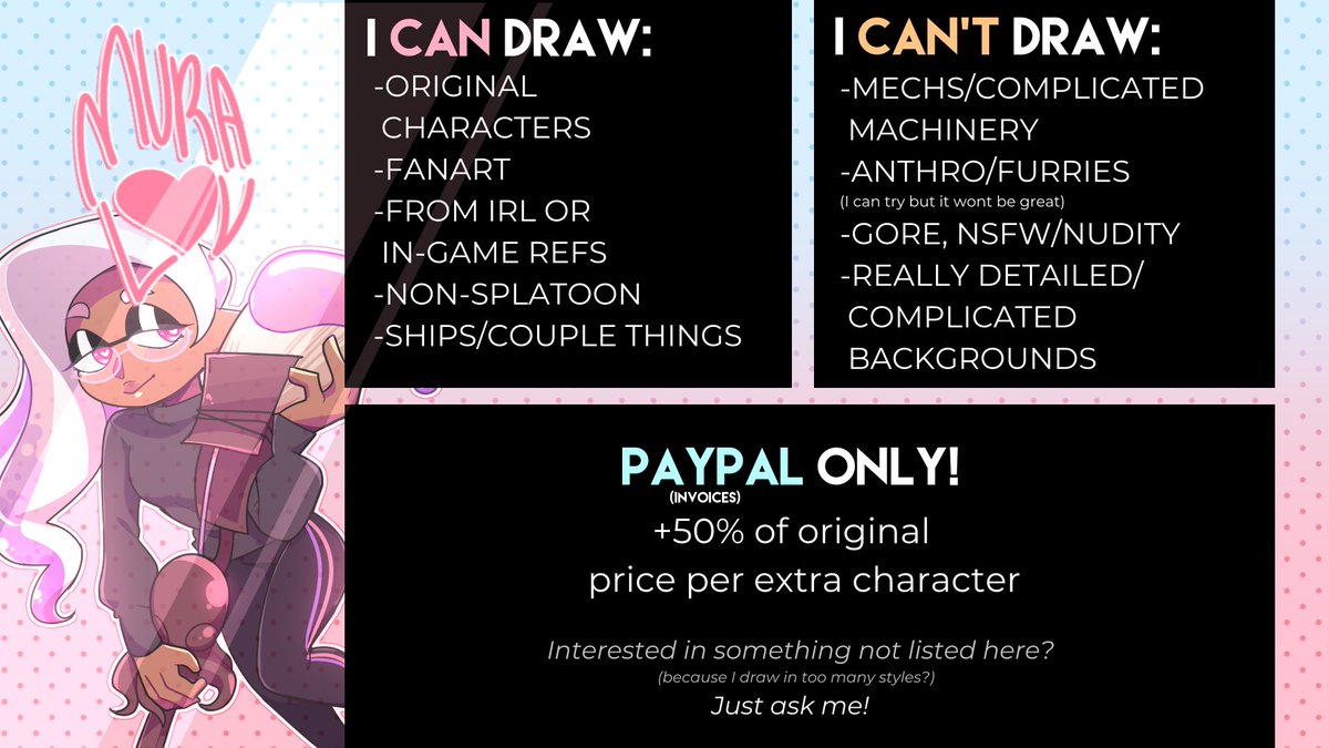 LovMura's tweet photo. [RTs appreciated 💕]

my new commission sheets are here! dm me if ur interested and read more about them on my tumblr here --> https://t.co/BGlcbSk7Lc https://t.co/39RgUgLBCE