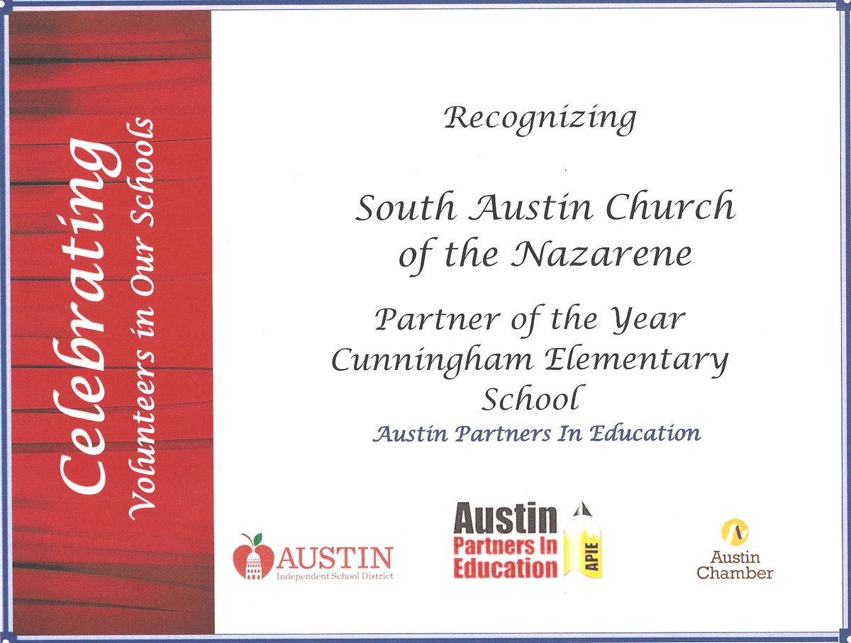 We love our community and are so honored to receive this!  #SouthAustinHasHeart  #TheHeartof78745 @CunninghamCobra