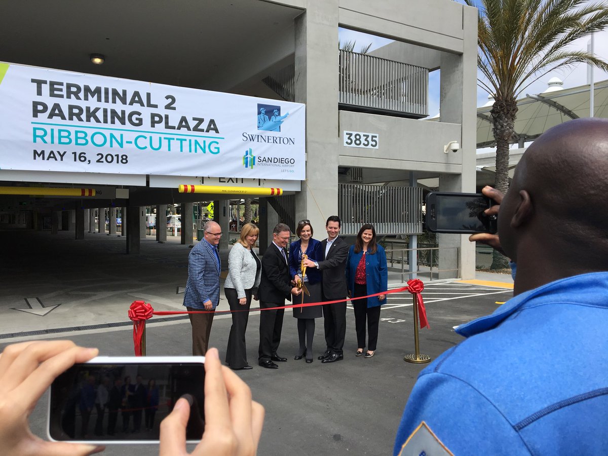 kvkapich's tweet photo. Congratulations @SanDiegoAirport @AprilBolingSD @markkersey @rhgleason and the whole team on "on time, under budget" T2 parking.  It's a WOW accomplishment!  The @sdtaconnect team thanks you. https://t.co/fZummhCwnn