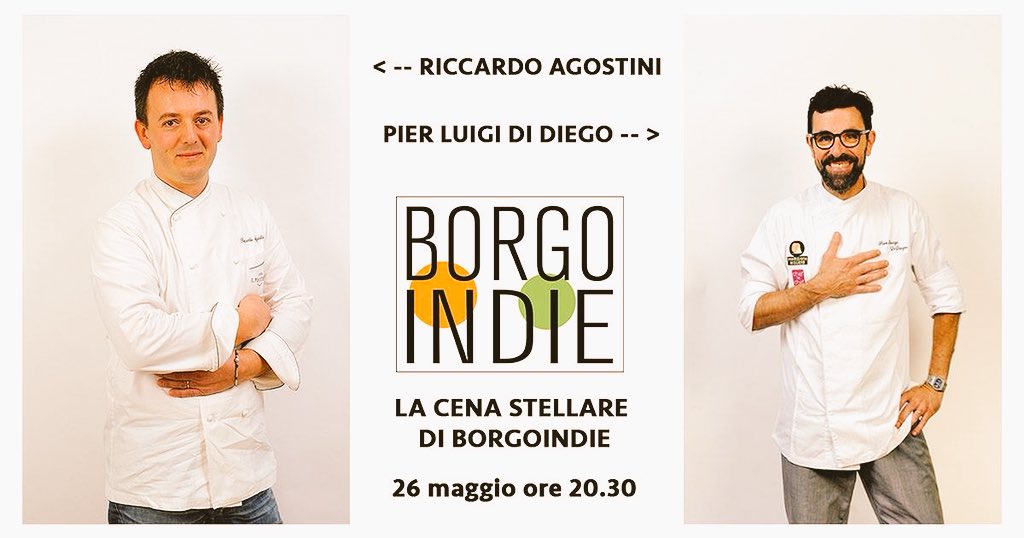 Cena stellare a #Borgoindie: in cucina il #26maggio a #Brisighella, gli #chefstellati Riccardo Agostino e Pierluigi Di Diego ⤵️
facebook.com/events/1800393…