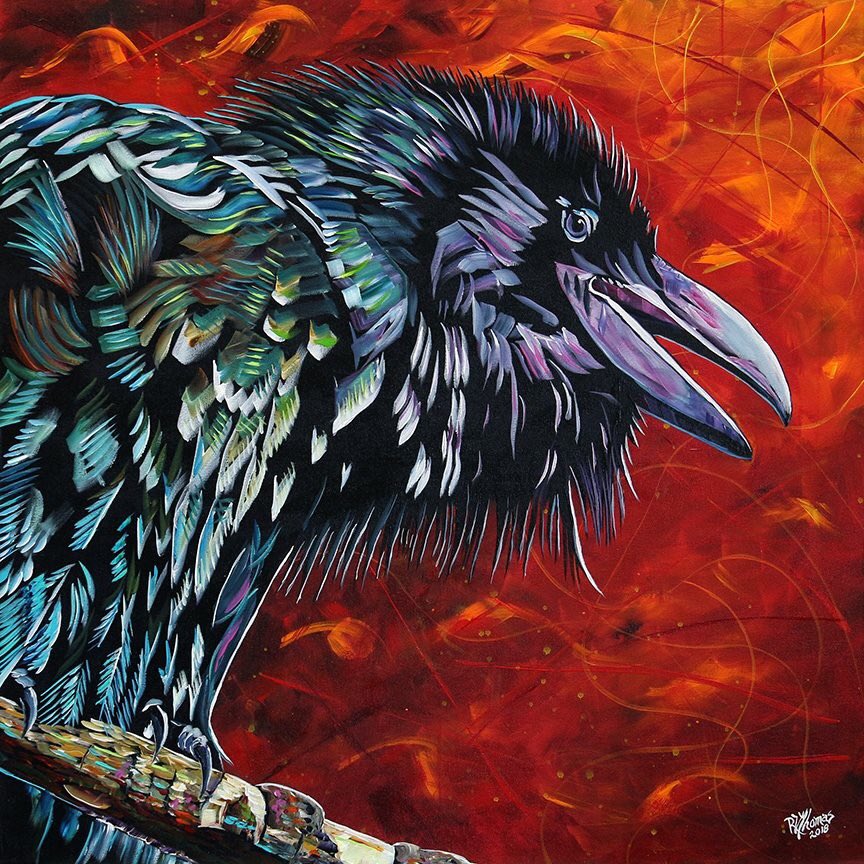 rvthomasart's tweet photo. We are doing limited edition gallery canvas prints of “My Talkative Raven Friend”. $25 from each sale will go to @bracelets4build, helping build homes for the poorest of the poor in Cambodia. Want one? Send me a DM. #ymm https://t.co/kJIQirBtfy