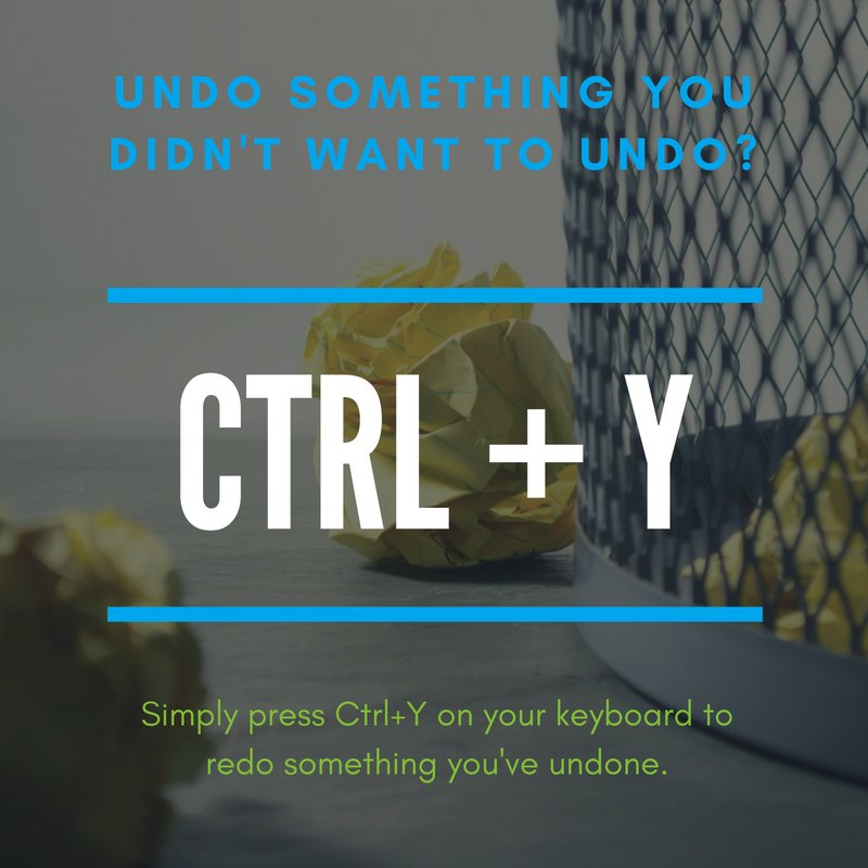 Tuesday Computer Tip: CTRL+Y. Did you press Ctrl+Z too many times and now you want to redo what you just undid? Press Ctrl+Y on your keyboard to redo the last action.

#Tips #ComputerTips #Tech #TechTips #TuesdayTips #SavantCTS #FunFacts #KeyboardTricks #Repost #Save