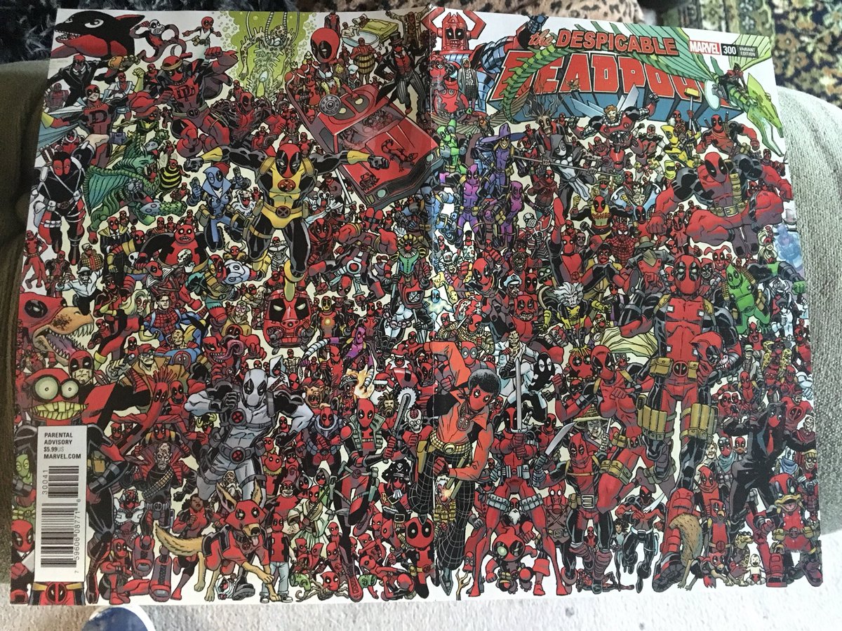 gardiner3rob's tweet photo. Today’s comic is #Deadpool300 ,this is @GerryDuggan last issue and its awesome 👏.@Marvel ,also a stunning variant cover by @Koblish and @ValStaples .#DespicableDeadpool #Comicbook #Comics #MarvelLegacy #variantcover . https://t.co/x4ms3DXgH8