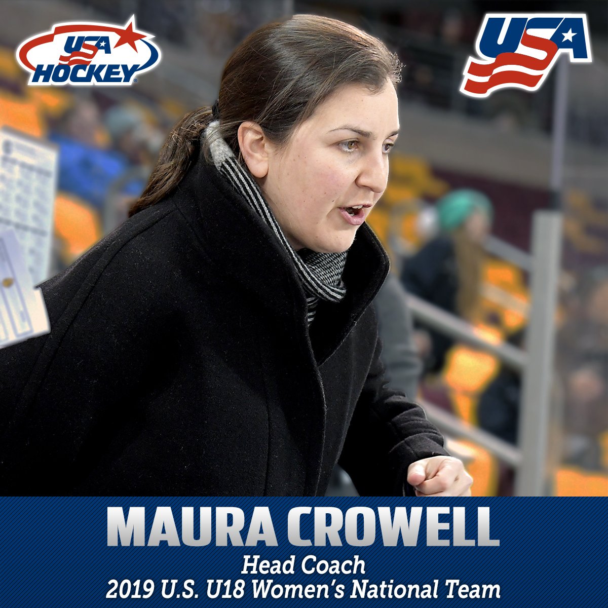 usahockey's tweet photo. Maura Crowell named head coach of the 2019 U.S. U18 Women's National Team. Josh Sciba &amp; Brianna Decker tabbed as assistants. #U18WWC

Details → https://t.co/LdTuUHltEV https://t.co/HTQJUP64X2