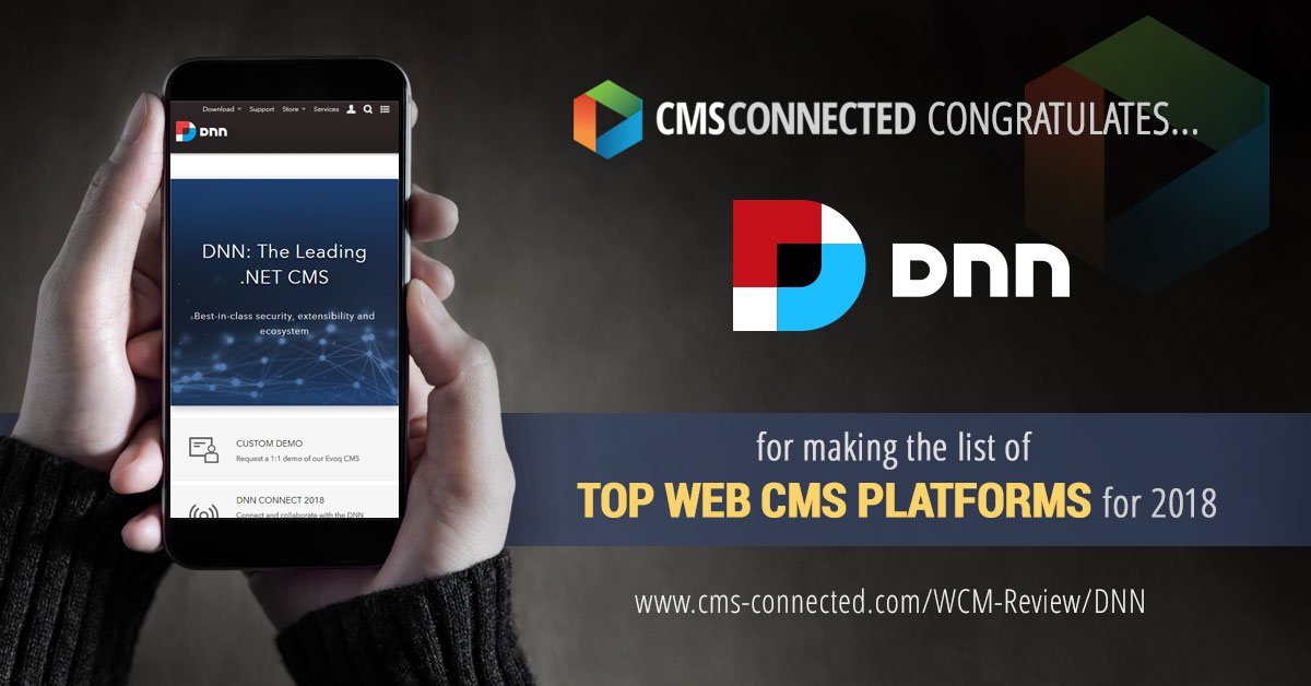 marsssosyal's tweet photo. Congratulations to @DNN for making the list of Top Web #CMS #Platforms for 2018! https://t.co/XvpYJKUYZd #CMSReview #DigitalExperience #PlatformReview #ProductReview #WCM #AI #ecommerce #digitalmarketing #digitalexperience #GDPR #opensource @andytryba https://t.co/XdBM7vtQRS