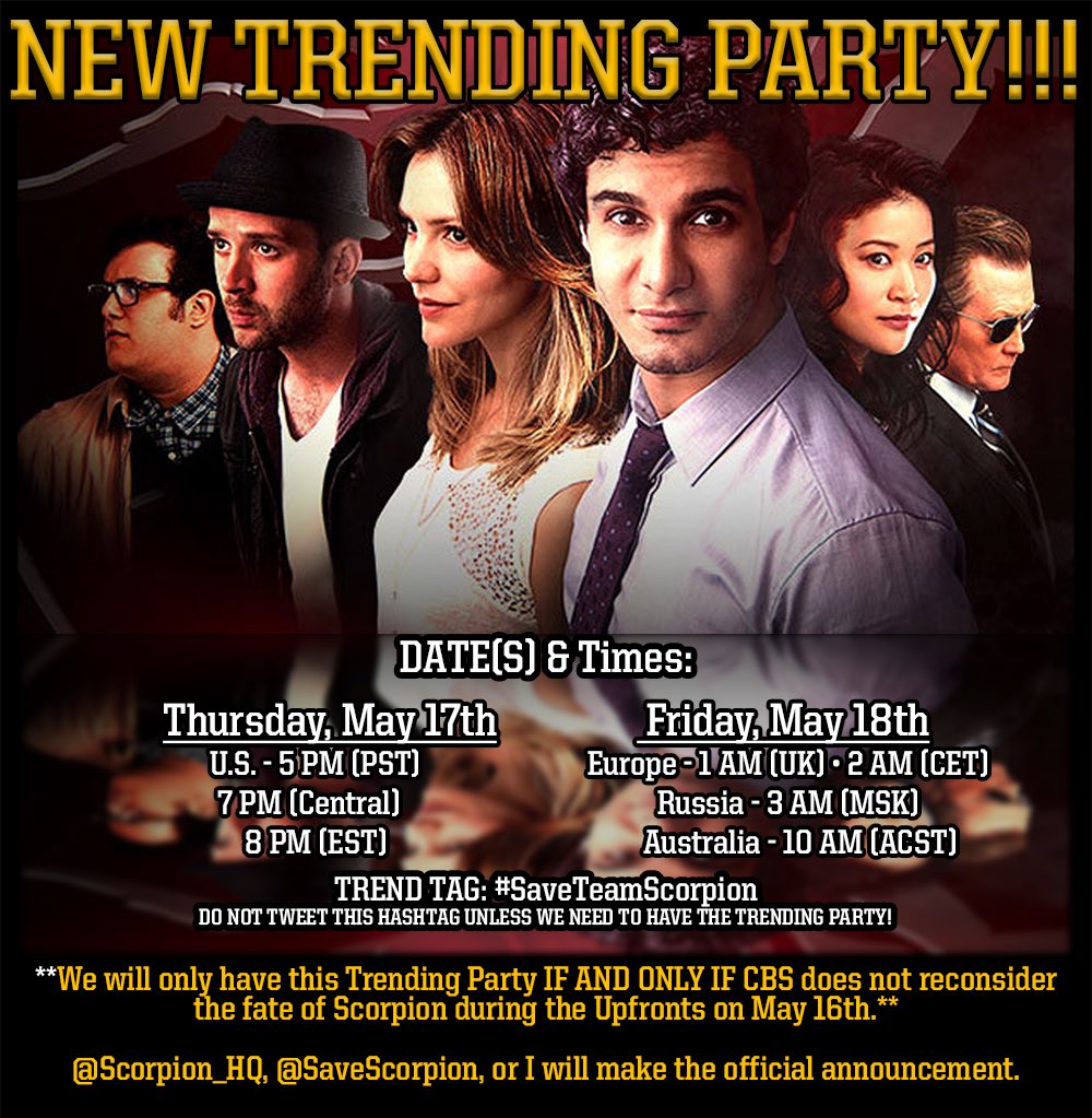 #TeamScorpion join us tomorrow with a new hash tag at the times listed below 

More info at a-beautiful-mind-wf001.tumblr.com/post/173945559…

Spread the word! RT and Share ⤵️⤵️⤵️