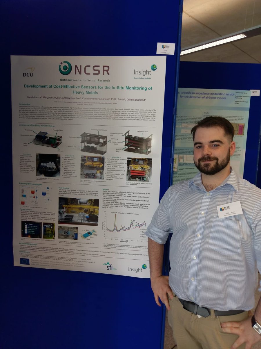 McCaulMV's tweet photo. Ruiairi Barrett and Gareth Lacour presenting posters @casiMU18 on the work we have been doing on wearable and environmental sensors @insight_centre @DCUFSH @GarethLac https://t.co/Lxwh0M3iTm