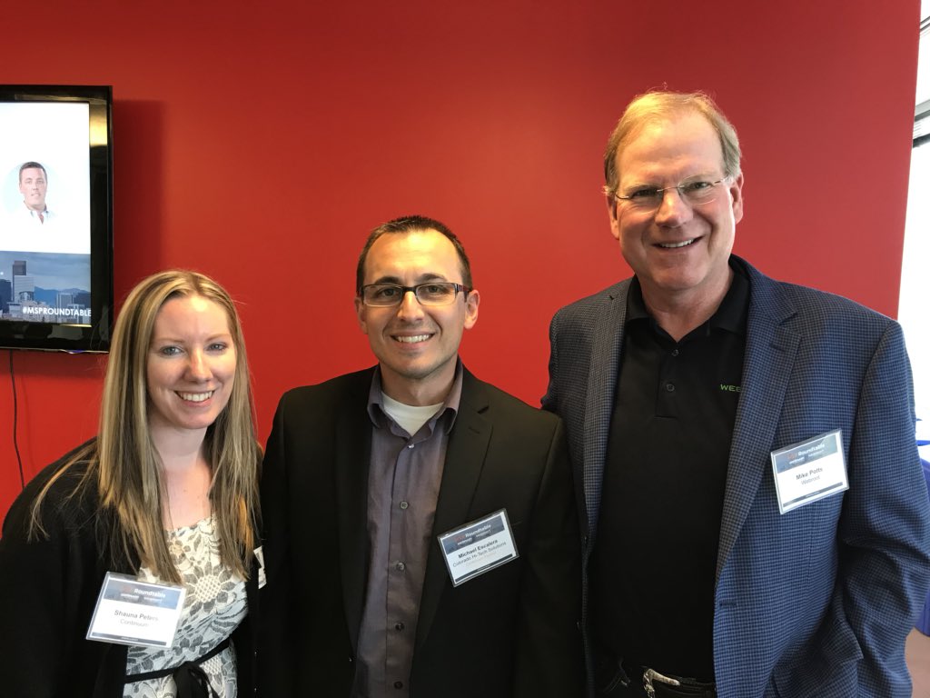 MikePottsCEO's tweet photo. It’s an honor to have Colorado’s #MSP leaders joining us at #Webroot HQ for today’s #MSPRoundtable powered by @FollowContinuum. https://t.co/FbhpTkj6Ys