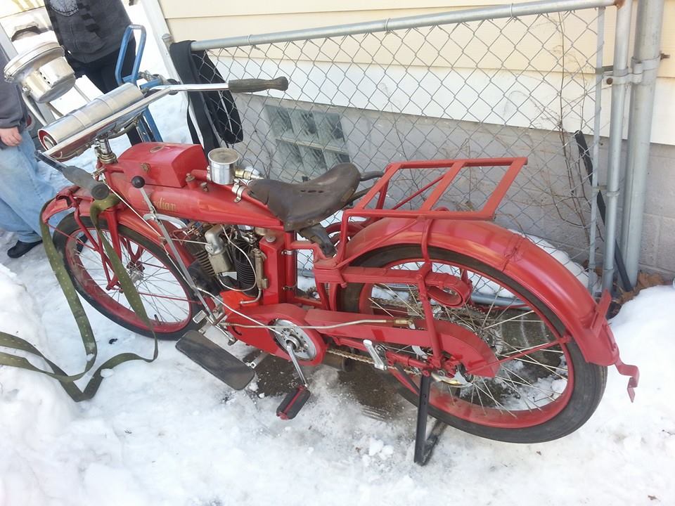 civey68's tweet photo. I need to sell my 1914 large twin cylinder Indian, my grandfather bought it new and courted my grandmother on it....it has been in my family for 104 years now.  Any interest email me at civey68@yahoo.com https://t.co/0mPB6VsG9U