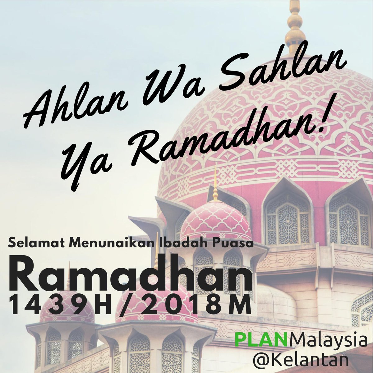 PLANMalaysiaKel's tweet photo. @PLANMalaysiaKel mengucapkan selamat berpuasa Ramadhan kepada seluruh ummat Islam. Semoga segala ibadah kita diterima Allah swt. Amin.
..
..
..
..
..
#ramadhan #1439h #2018 #planmalaysia #plan #malaysia #kelantan #planamalaysiakelantan #jpbd #jpbdkelantan https://t.co/IjA7Zi0M9A