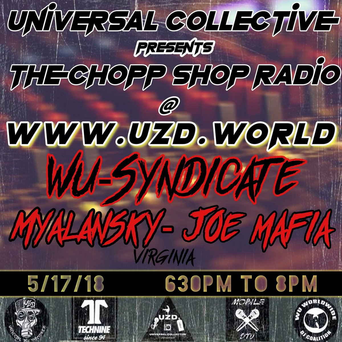 NahbiReality's tweet photo. Tommrow on The Chopp Shop  Myalansky &amp; Joe Mafia of the legendary Wu -Syndicate (Virgina chapter of the Wu-Tang Killa Beez)tune in live on our youtube channel 
https://t.co/U0zN5j3k1g

Brought to you by the Universal Collective and the Wu Worldwide DJ Coalition. #wutangforever https://t.co/AiqowVDUsy