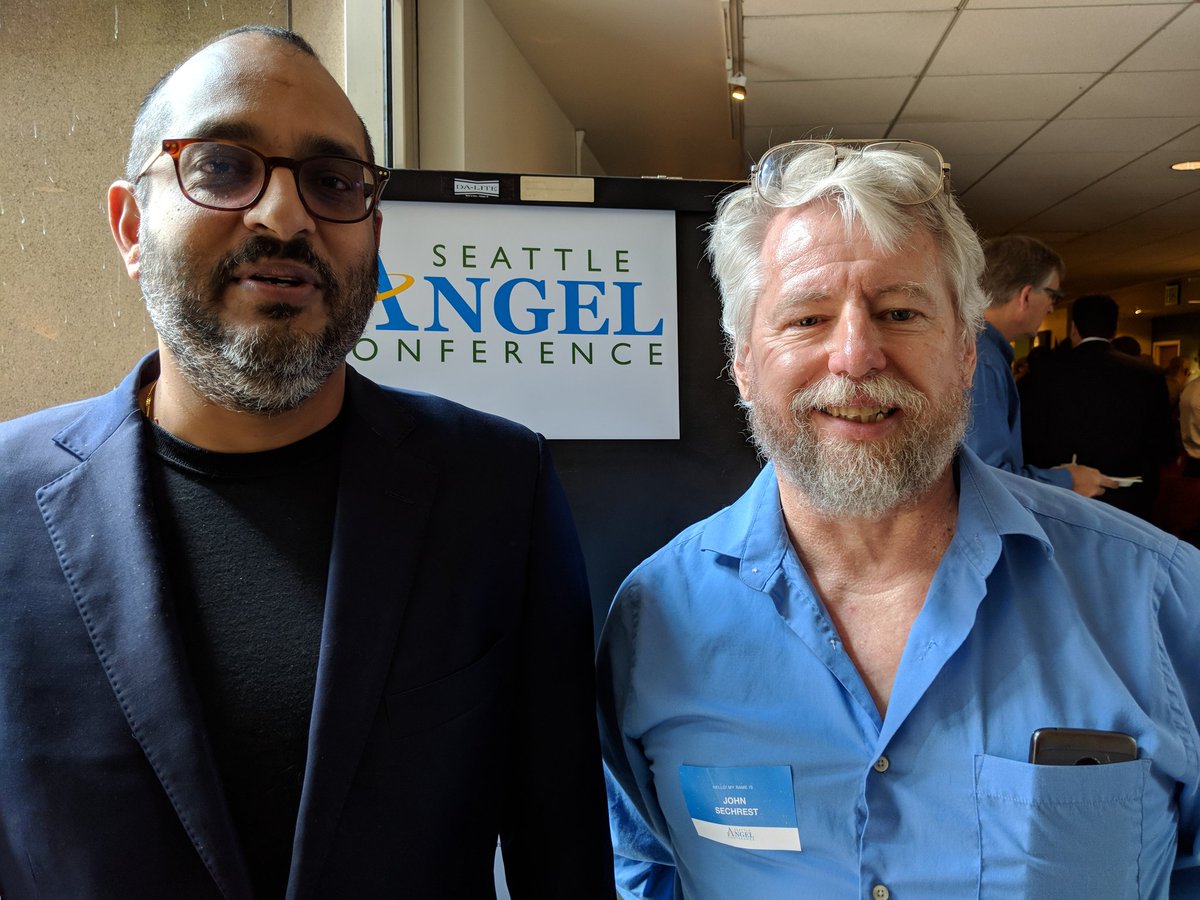 UWCoMotion's tweet photo. .@vikramjandhyala & @sechrest at the Seattle Angel Conference #nwangelconf #SeattleAngelConference #startups #seattleangels #angelinvestors #entrepreneur #innovators https://t.co/CbY4F7pkaV