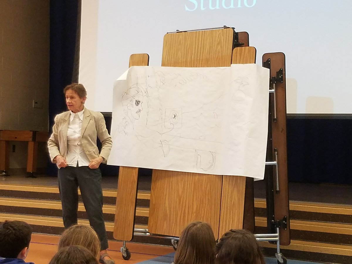 atteacher2's tweet photo. Author/illustrator visit from Emily Arnold McCully today!! We loved learning about her writing/illustrating process. Love her focus on strong female characters (real and fictional)! Thank you Emily! @carderock_media @PrincipalCSES @JodiLipson https://t.co/laMBBsivSL