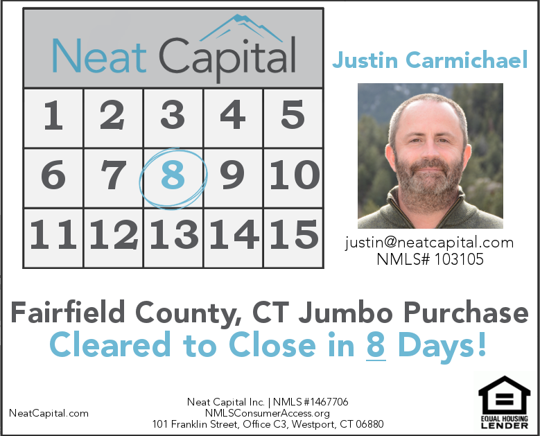 NeatCapital's tweet photo. Another day, another jumbo purchase cleared in 8 days! Great work Justin!
https://t.co/FHbGRVc3iN
#mortgage #fintech #homebuyingreinvented #hbri https://t.co/hchEEbLIsV