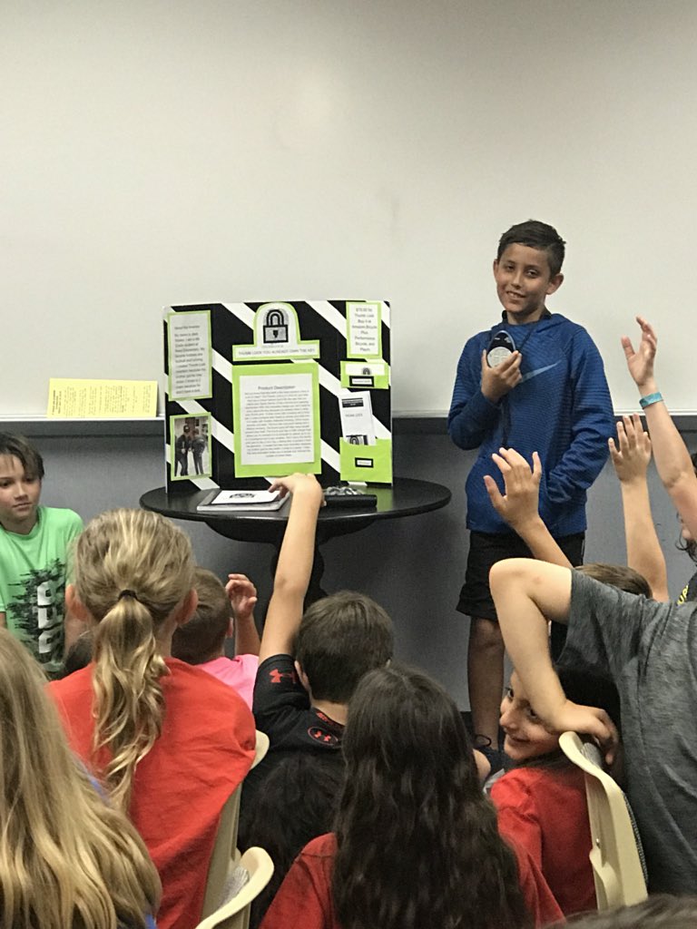MrsPhares4th's tweet photo. Today our AIM students shared their projects that they have been working on all year! So neat to see their inventions. #proudteacher @Reed_Elementary @mrszarcaro https://t.co/TRmLZ52zvI