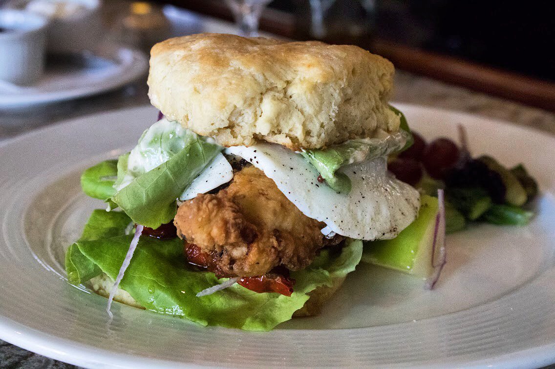 undercurrentgso's tweet photo. Join us for #SundayBrunch in #dgso and take a taste of our Buttermilk Fried @JoyceFarms #ChickenBiscuit. It's made w/@MasseyCreekFarm egg &amp; #BarelyBuzzed @beehivecheese cheddar. (menu: https://t.co/1WLXEl2K60 )  Call 336-370-1266 or drop by #UndercurrentGSO. We’d love to see you! https://t.co/CfWQz3umw0