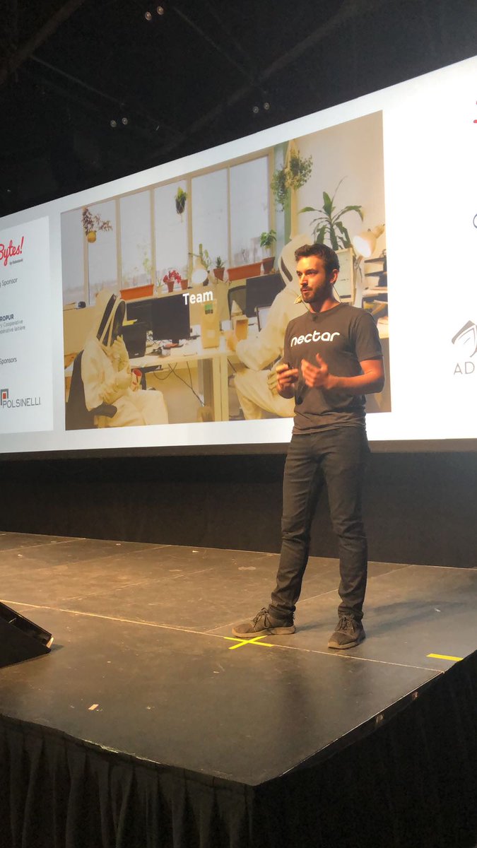 Foodbytes's tweet image. .@nectabuzz &quot;We help the bees tell the beekeeper how they feel health wise to help the beekeeeper prevent diseases&quot; affordable analytics vs. expensive raw data #FoodBytes #beekeepers #apiaries