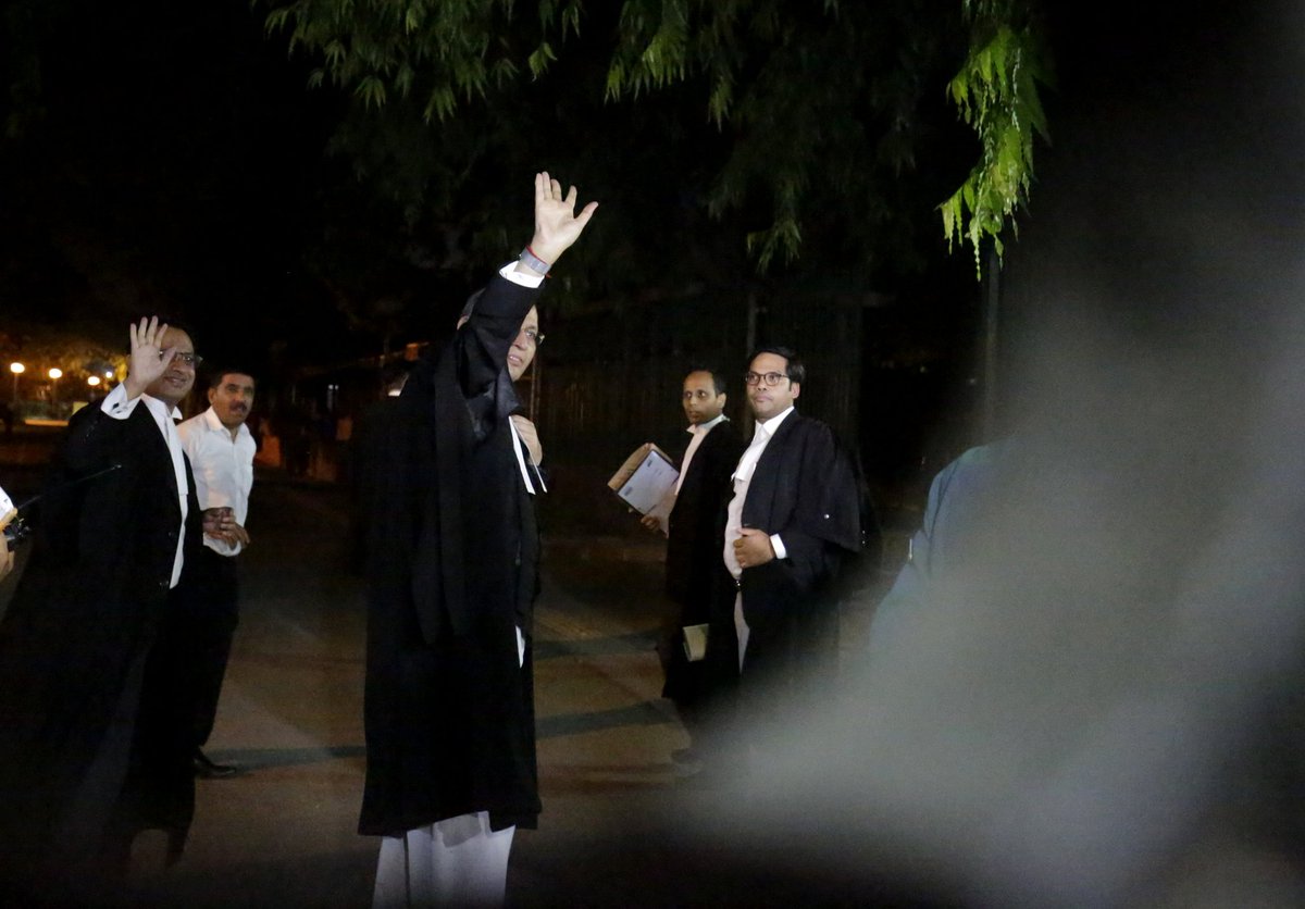 Abhishek Manu Singhvi at Supreme court in New Delhi. #KarnatakaCMRace <a href="/IndianExpress/">The Indian Express</a>
