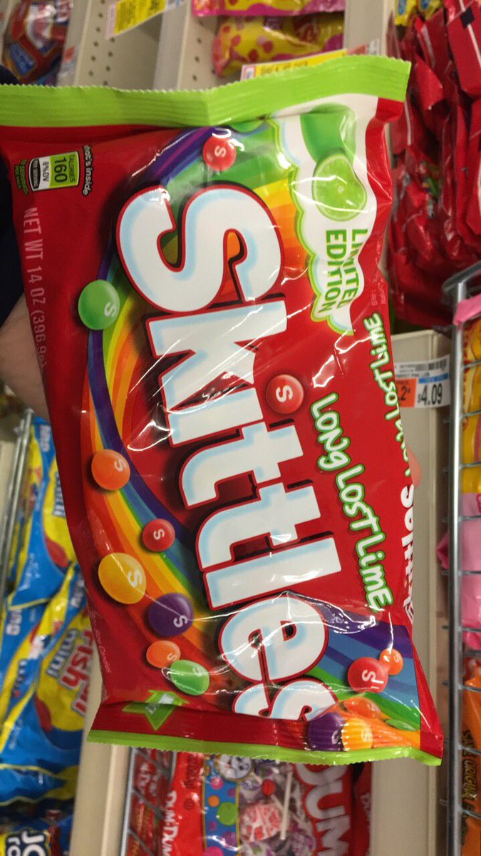 MablesAttic's tweet photo. I just spent $4 on #skittles because #LongLostLime!!!!!  Yaaassss! https://t.co/RPkZzKCGpV