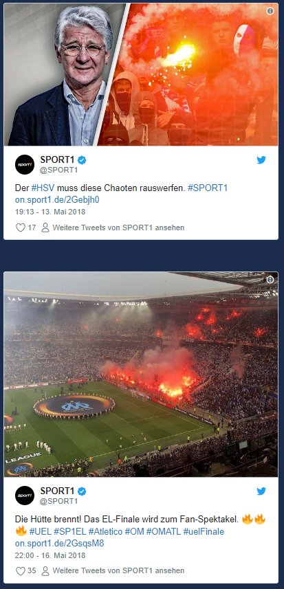 19Rhyno04's tweet photo. Was machen wir denn nun, @SPORT1? Schmeißen wir die Chaoten raus oder ist es ein Fan-Spektakel? #UELfinal #MARATM #HSVBMG @BILDblog https://t.co/UKFFKvN2vh