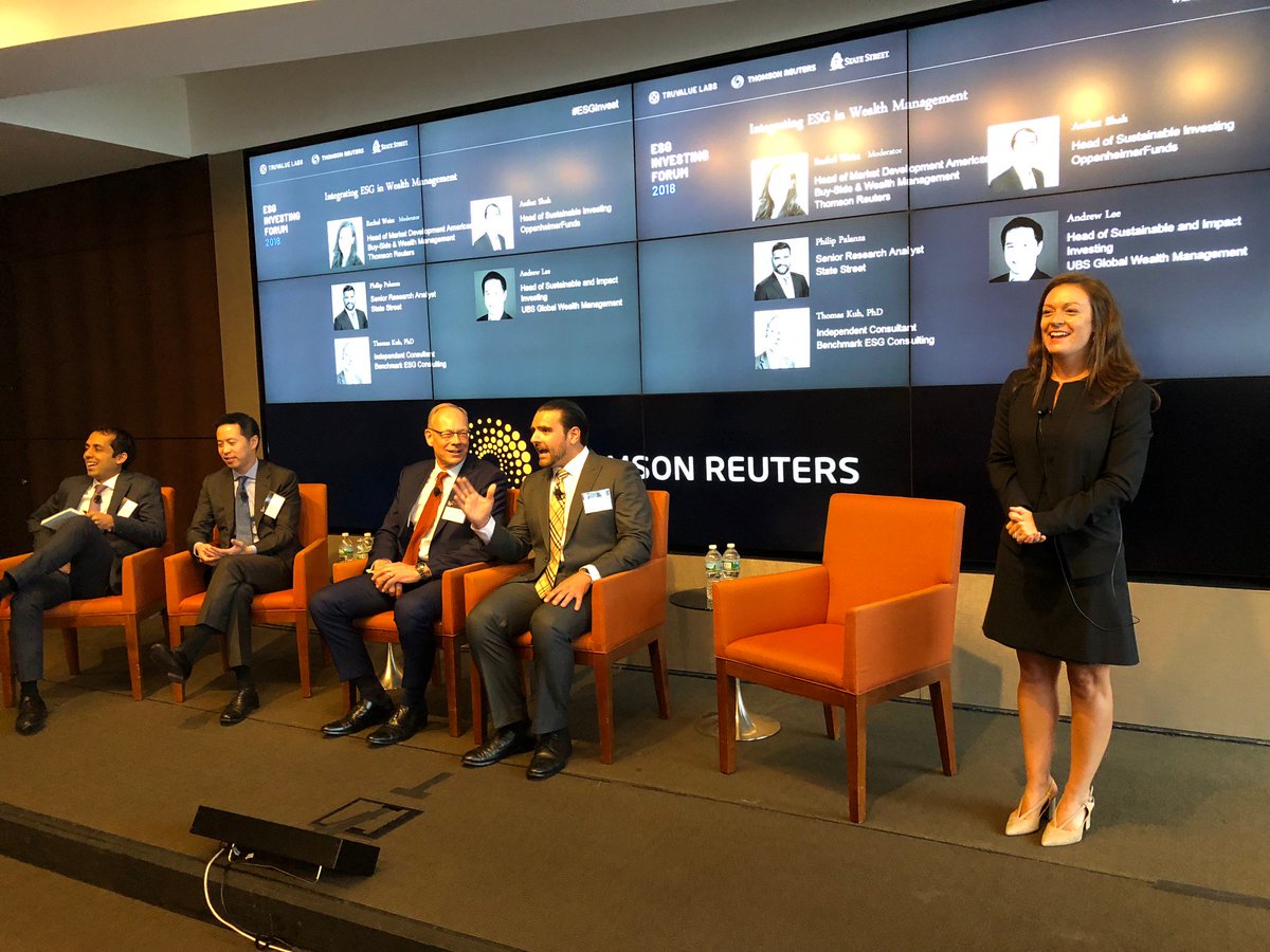 TruvalueLabs's tweet photo. Rachel Weiss: How do you name these ESG strategies/investing?
Panelists' Answers:
- Material non-financial integration, we are beyond ESG
- We don’t call it ESG, we call it long-term Business risks
- Sustainable investing
#ESGInv @thomsonreuters #esg #susty #impactinvesting https://t.co/VUYaXmrzwO