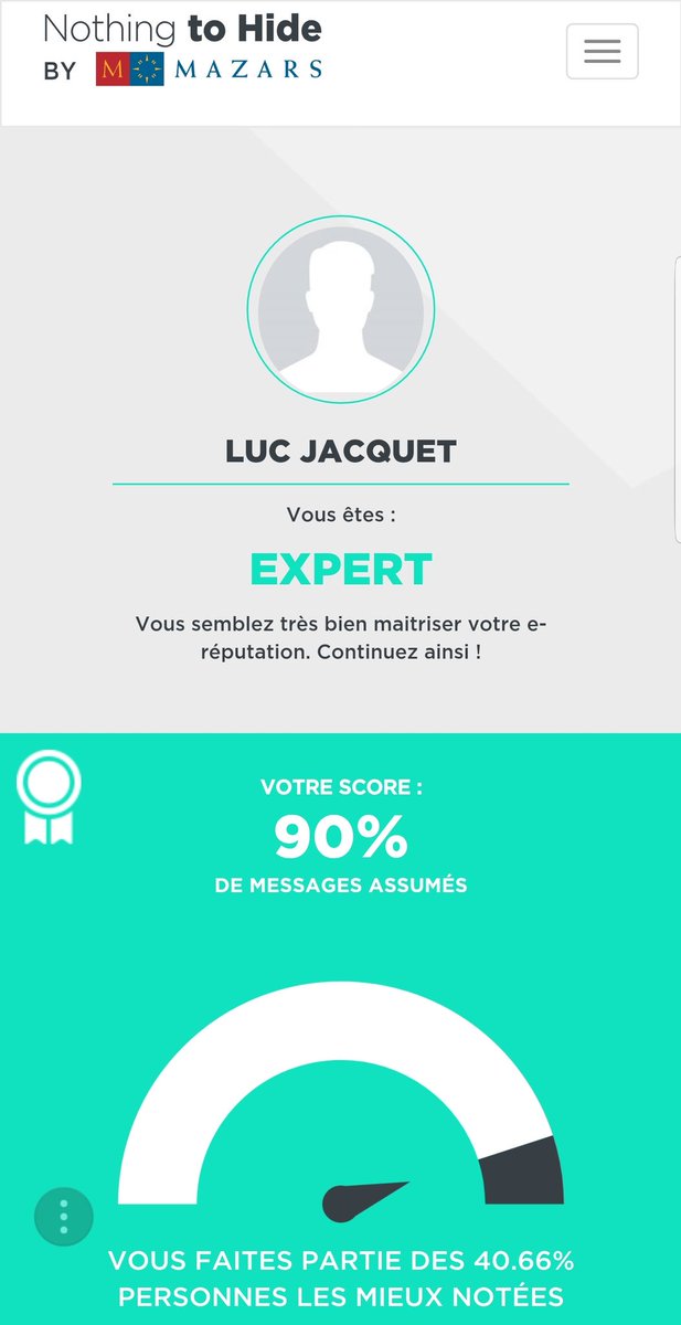 jacquetluc's tweet photo. Bon suis prêt pour #orangejob demain à #Lille
J’ai scanné mon e-réputation sur Nothing to Hide by Mazars. Découvrez mon score. #nothingtohideMazars https://t.co/nGbTCXnwYZ https://t.co/7PDVc3vxNK