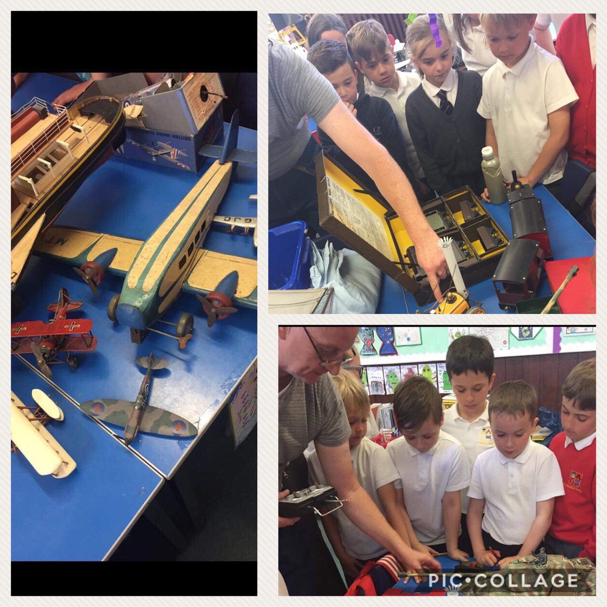 AyrGrammar's tweet photo. A big thank you to Mr Ashford for this afternoons visit into P4. They thoroughly enjoyed looking at his amazing collection of model transport and learning about transport through the years #transport #history #changesintechnology https://t.co/nKWM93ay1Z