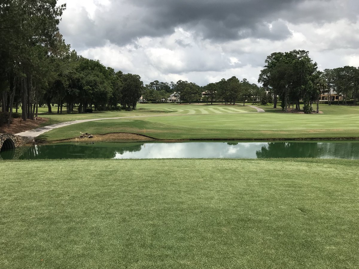 Nufarm_Florida's tweet photo. Seven Rivers GCSA meeting at Golden Ocala. Replica holes from Augusta & others. Team Nufarm -4 thru 9 and then the dreaded weather horn. Lots of rain, go weeds! #ChangeUp #SureguardSC https://t.co/6Ps9mdoypB