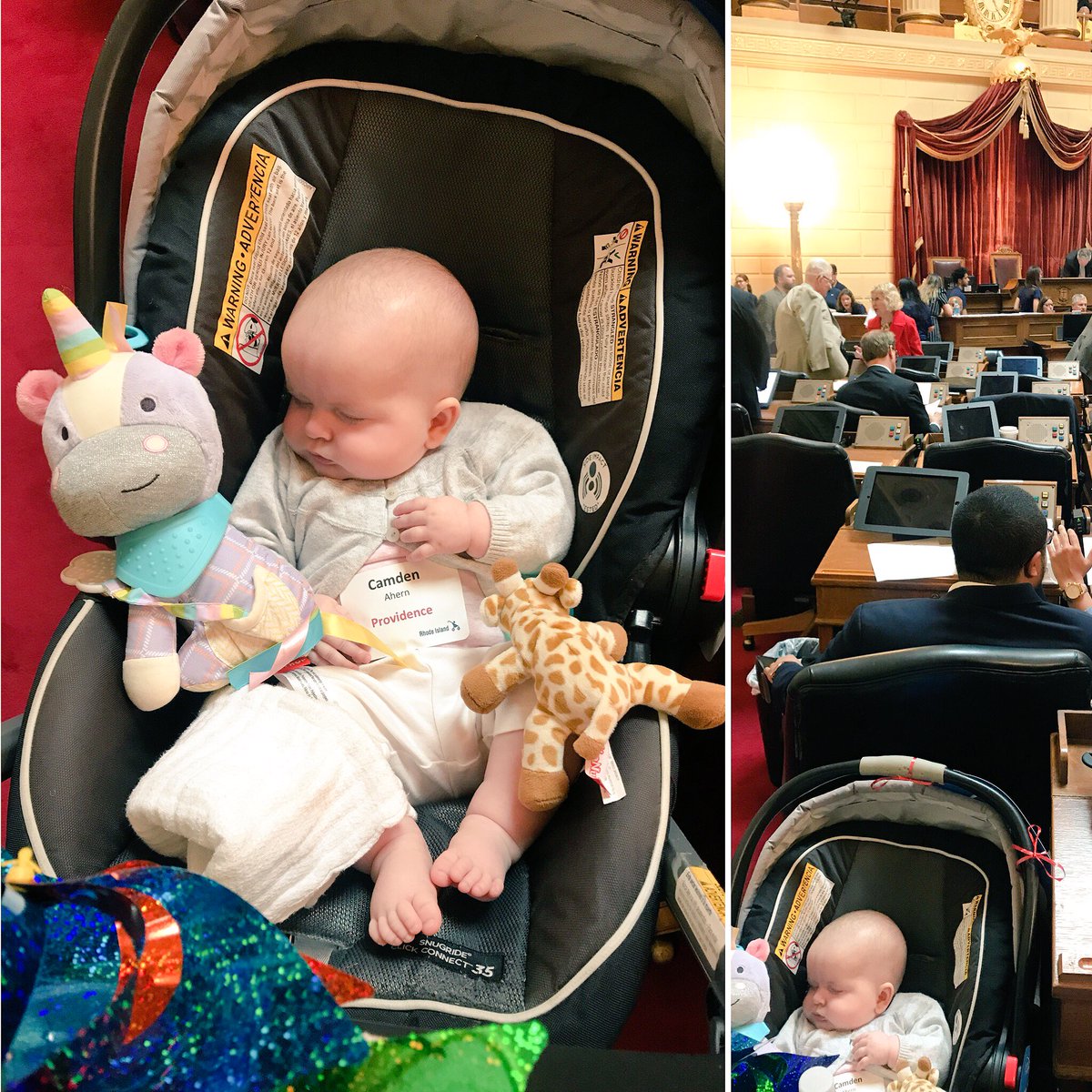 (Almost) no sleeping on the job 🎈 #StrollingThunderRI #thinkbabies <a href="/ZEROTOTHREE/">ZERO TO THREE</a>