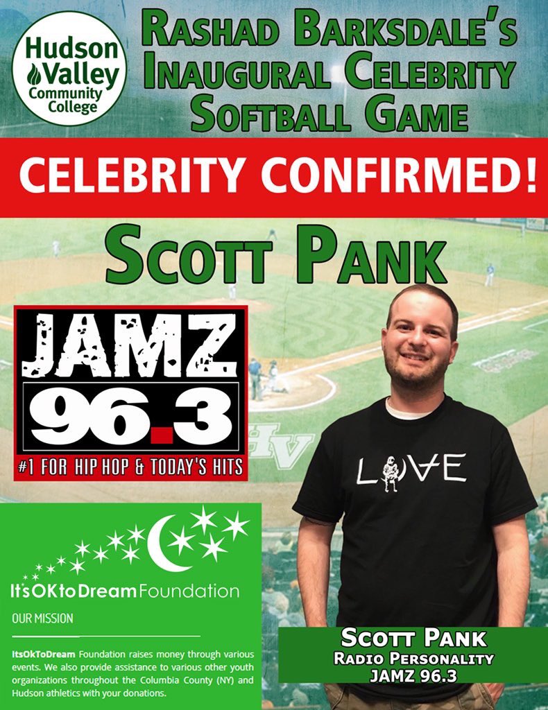 I’ll be one of the celebrity guest for the Rashad Barksdale's Celebrity Softball Game at Joe Bruno Stadium on May 19th at 6 p.m! See ya this Saturday