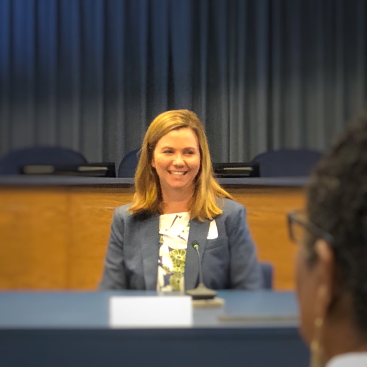 OnslowSchools's tweet photo. Dr. Helen Gross, @SBMSPIRATES principal, participates in @myFutureNC listening tour panel discussion  on military connections in education. https://t.co/lVDOQ225eh