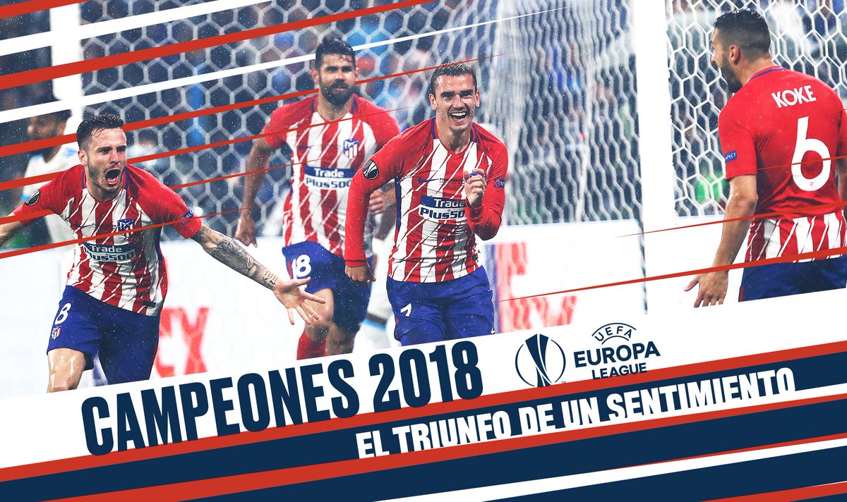 EjercitoTierra's tweet photo. ¡Enhorabuena Atlético de Madrid @atleti ! Campeones de la Liga de Europa @EuropaLeague 🏆🏆🏆
#OMAtleti #UELFinal #AúpaAtleti https://t.co/hWEyUEBuuv