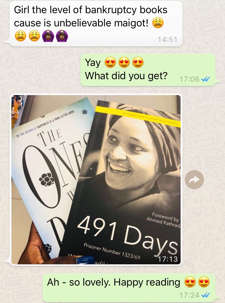 PhathuMusitha's tweet photo. I love receiving these texts. Here’s to being well-read ❤️ #ReadAfricanAuthors #SupportAfricanAuthors https://t.co/0cCHwZIN5T