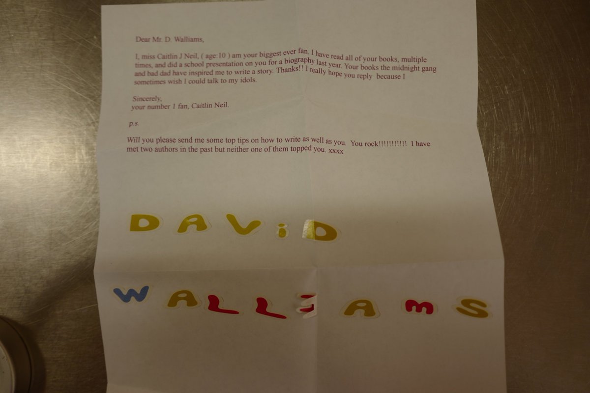 davidwalliams's tweet photo. If you are the parent of Caitlin J. Neil aged 10 please get in touch as she wrote me a lovely letter but did not include an address for me to reply. Thank you. x https://t.co/tx7DZ7ffqM