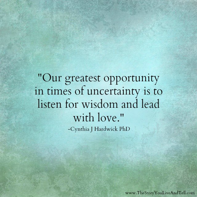 CJHardwickPhD's tweet photo. Accessing #wisdom unburdens you from the shackles of fear, freeing you to experience the peace and joy that comes when you #leadwithlove. #thestoryouliveandtell #authenticleadership #consciousleadership #wednesdaywisdom https://t.co/OHlhB2tsSf