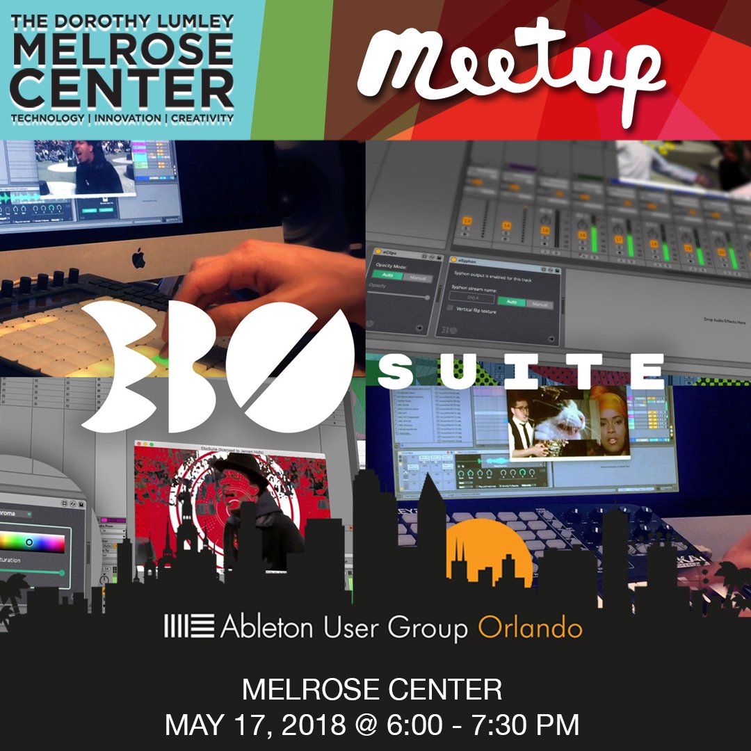MelroseOrlando's tweet photo. The next #Orlando #Audio meetup with the Orlando #Ableton User Group is tomorrow night! Join us as we look @EboSuite to help you take your live performances to the next level. https://t.co/9ReNaHOqKC https://t.co/zf2PAmVBxm