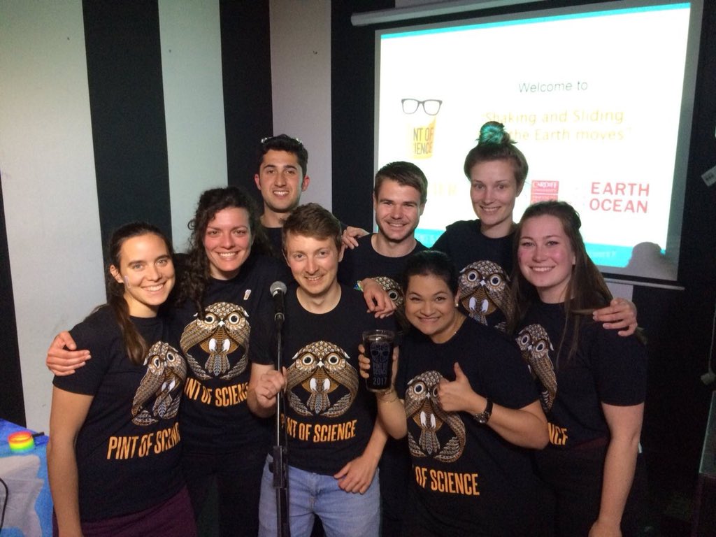 mickynairn's tweet photo. Team @CU_EARTH in the fantastic @TheBigTopCF for #pint17 and #pint18. @pintofscience a resounding success again, bring on #pint19 https://t.co/HWH1EGUrPX