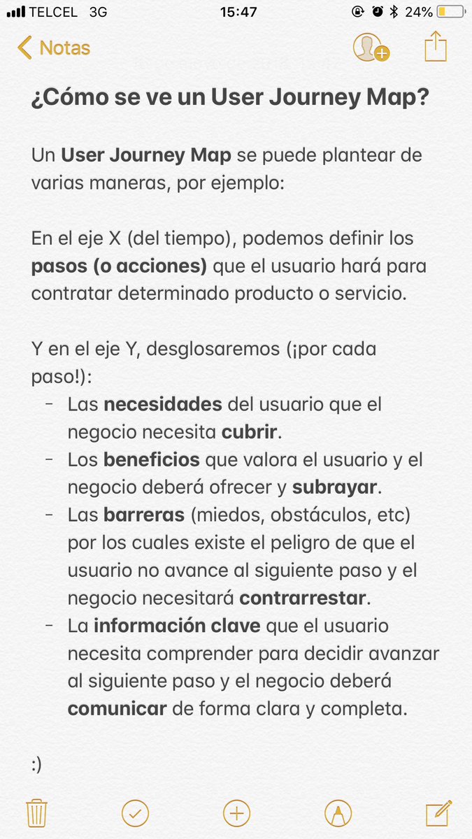 verotraynor's tweet image. Amigos y amigas (¡de los más frikis!): si intentáramos armar un User Journey Mapping lo más útil posible:

¿Qué añadirían o eliminarían del eje X o Y? 

#UserJourneyMapping