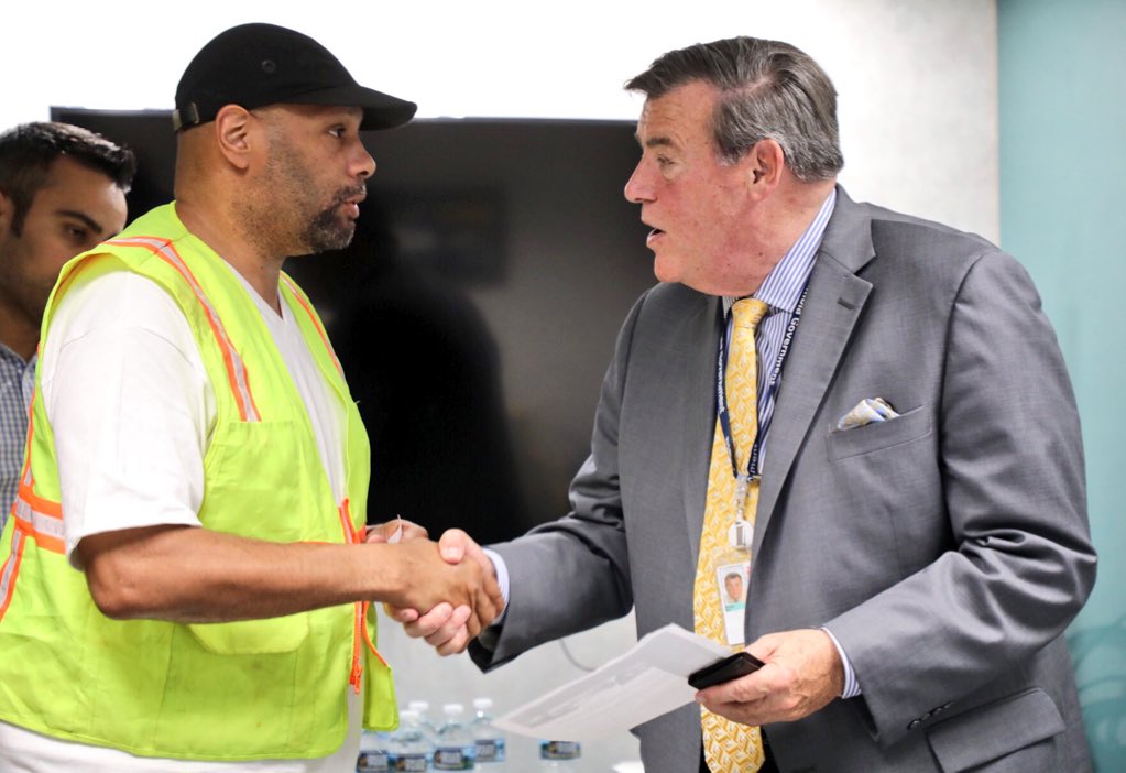 DCOCP's tweet photo. We were happy to join the Fort Myer Construction #SmallBusiness Outreach Roundtable today to speak about how to do business with the District, current &amp; upcoming DDOT opportunities, and answer any questions business representatives had. #WorkWithOCP https://t.co/9CqKarhnAi