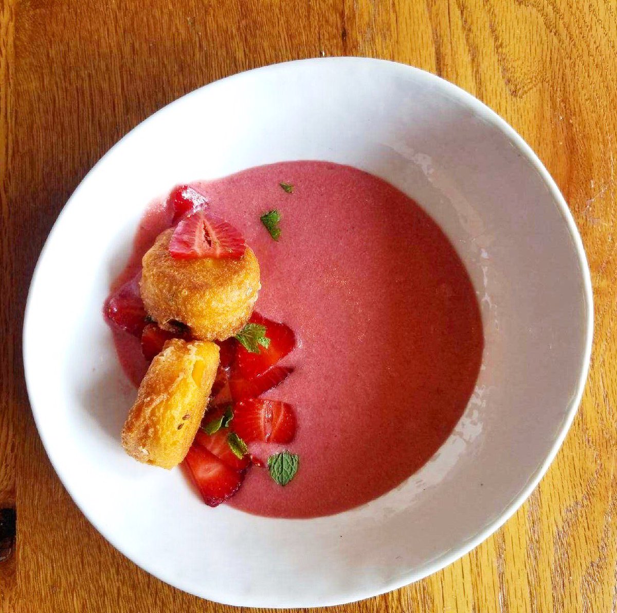 It’s 🍓 season! Thanks to @eckertfarms, we’ll be running this Strawberry Soup with white chocolate anise mini arepas, fresh strawberries, mint &amp; honey this weekend from May 18-20 to celebrate! #STLStrawberries #Eckerts