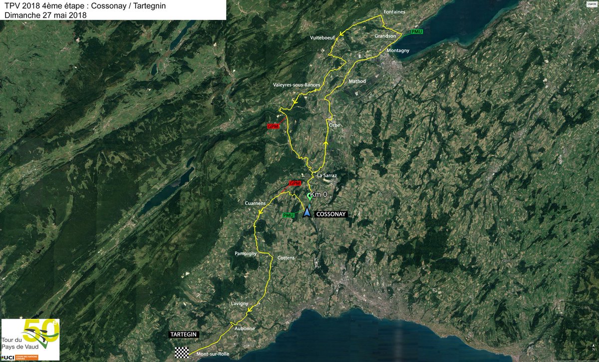 tourpaysvaud's tweet photo. 27 mai 2018, 4ème étape
Cossonay - Centre #tcs / Tartegnin -> 113 km, déniv. 1311m + (départ 09:00)

May, 2018, 27th
4th stage
Cossonay - TCS Center -> KM 113 (starting 9.00 am)
.
#tourdupaysdevaud2018 #ucinationcup #cossonay #cycling #cyclisme #road #TPV
#roadcyclingrace https://t.co/ywtLBpN4pT