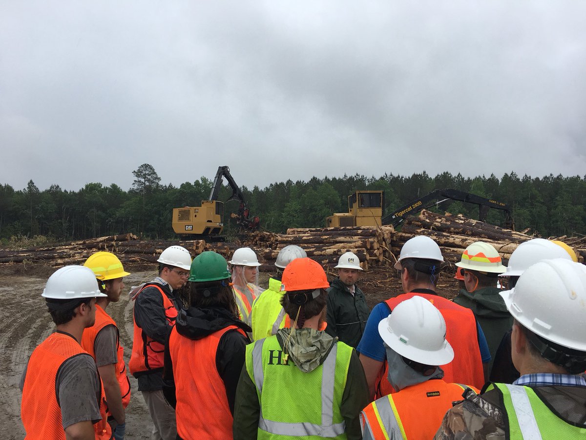 SZSchons's tweet photo. Today, our Forest Field Studies folks did not only visit  Georgia Pacific but also got to spend time with Hokies Madison West and Nathan Rutherford from South Rivers Forestry looking at various forest management and operation sites 😱😱😱 Thank you!!! @VTFREC #GoHokies #Forestry https://t.co/IIaJZtWq9S