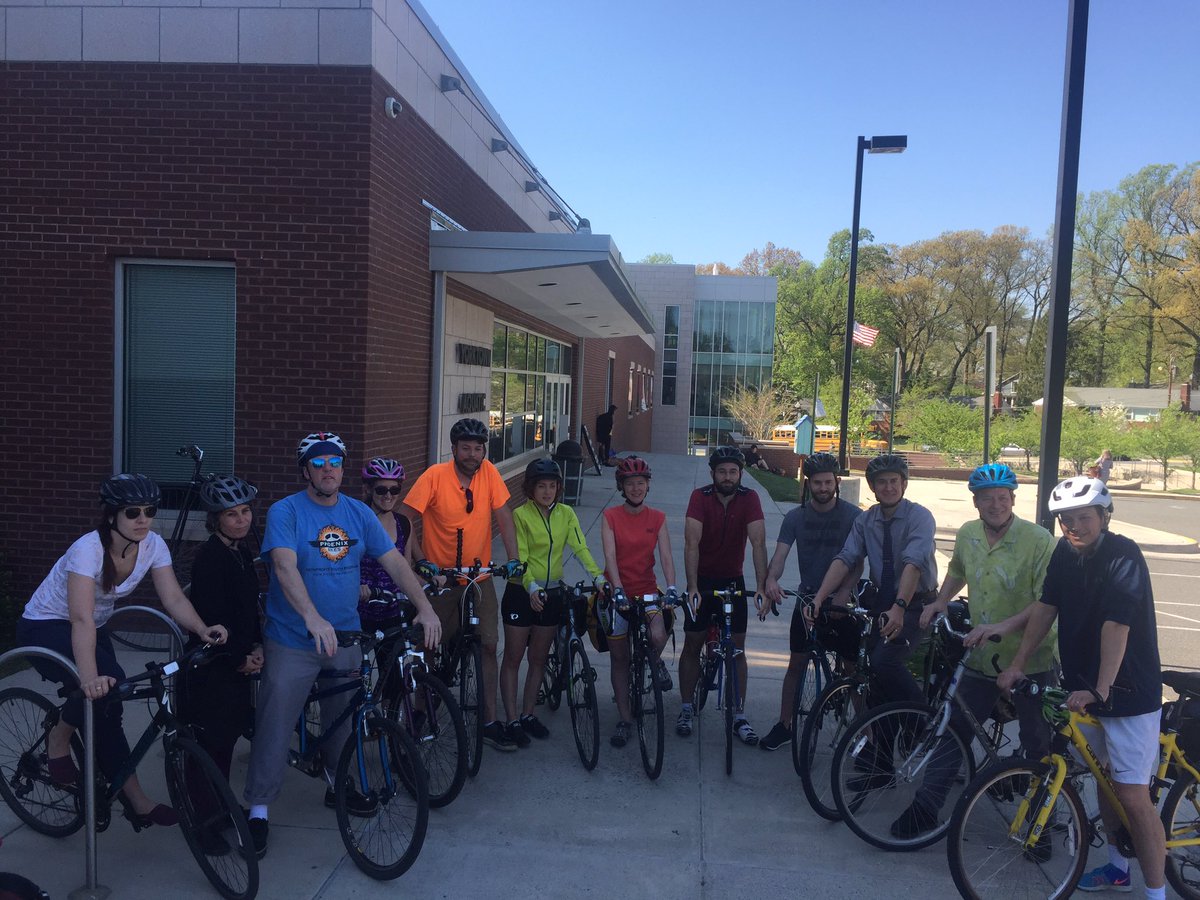 Principal_YHS's tweet photo. 15 staff bikers make Yorktown the top school on APS' Walk &amp; Bike to School day! https://t.co/uKXKMuWT6E